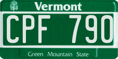 VT license plate CPF790