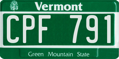 VT license plate CPF791