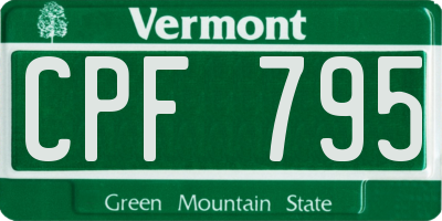 VT license plate CPF795