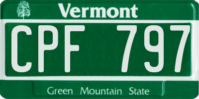 VT license plate CPF797
