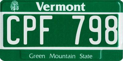VT license plate CPF798