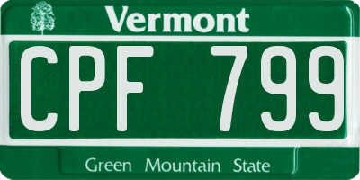 VT license plate CPF799