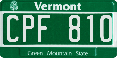 VT license plate CPF810