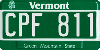 VT license plate CPF811
