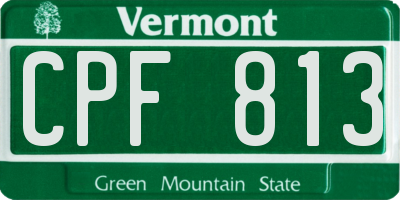 VT license plate CPF813