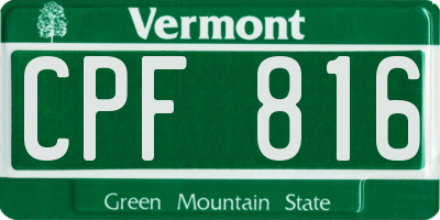 VT license plate CPF816