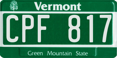 VT license plate CPF817