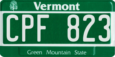 VT license plate CPF823
