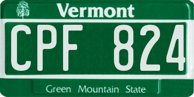 VT license plate CPF824