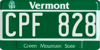 VT license plate CPF828