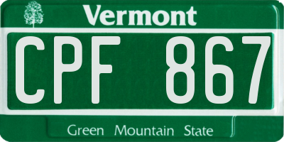 VT license plate CPF867