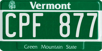 VT license plate CPF877