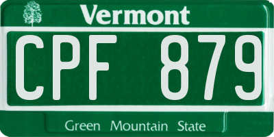 VT license plate CPF879