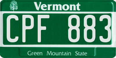 VT license plate CPF883