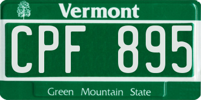 VT license plate CPF895