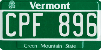 VT license plate CPF896
