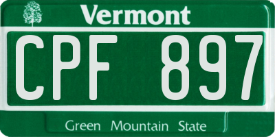 VT license plate CPF897