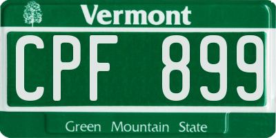 VT license plate CPF899