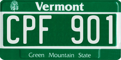 VT license plate CPF901