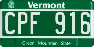 VT license plate CPF916