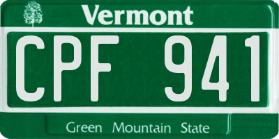 VT license plate CPF941