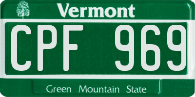 VT license plate CPF969