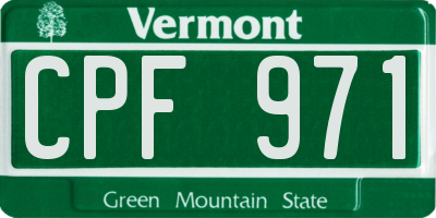 VT license plate CPF971