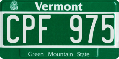 VT license plate CPF975
