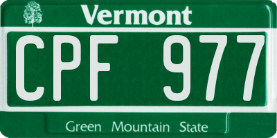 VT license plate CPF977