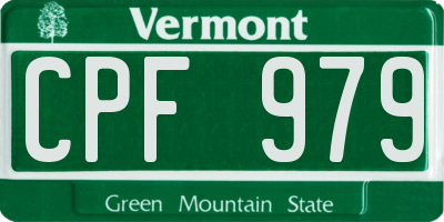 VT license plate CPF979