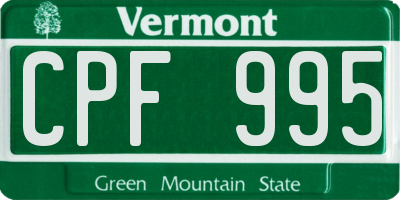 VT license plate CPF995