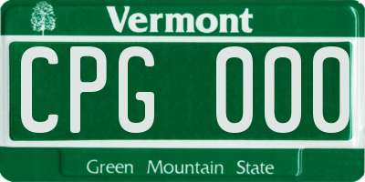 VT license plate CPG000