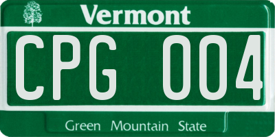 VT license plate CPG004