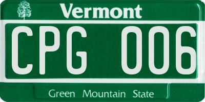 VT license plate CPG006