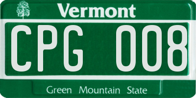 VT license plate CPG008