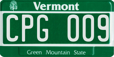 VT license plate CPG009