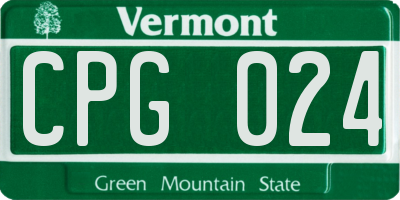 VT license plate CPG024