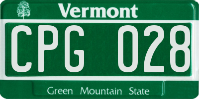 VT license plate CPG028