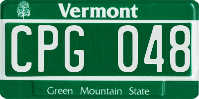 VT license plate CPG048