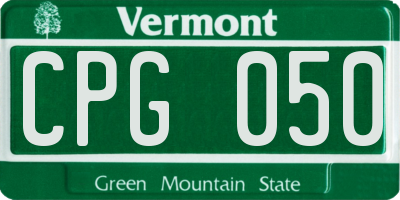 VT license plate CPG050