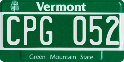VT license plate CPG052