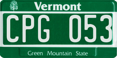 VT license plate CPG053