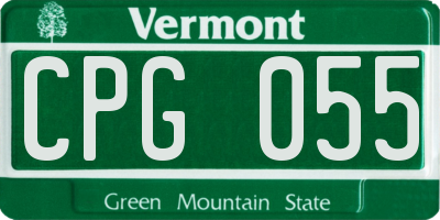 VT license plate CPG055