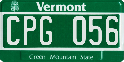 VT license plate CPG056