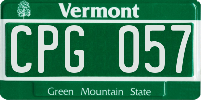 VT license plate CPG057