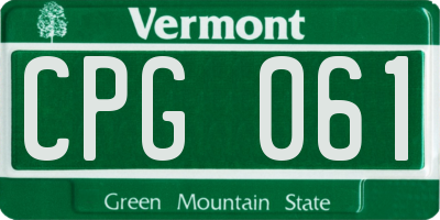 VT license plate CPG061