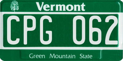 VT license plate CPG062