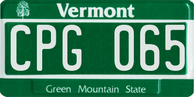 VT license plate CPG065