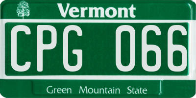 VT license plate CPG066