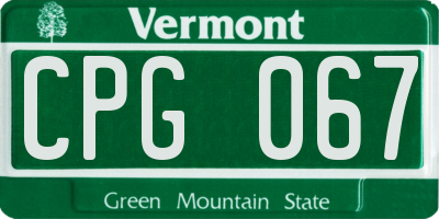 VT license plate CPG067